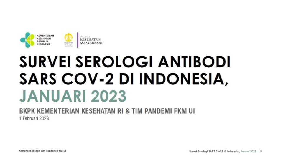 Survei Serologi Antibodi SARS COV-2 di Indonesia